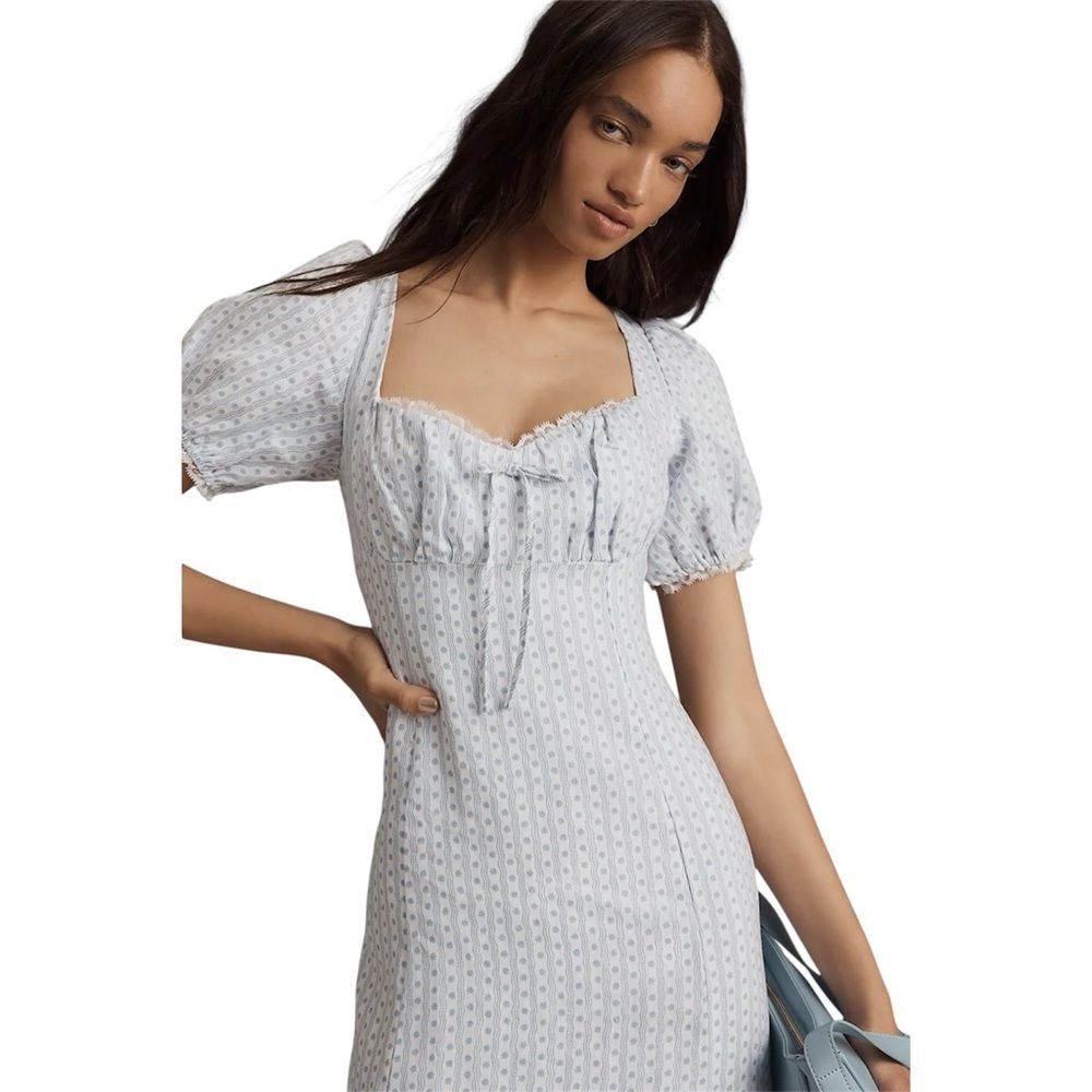 NWT Reformation Cherise Linen Midi Dress in Cindy - Picture 7 of 15